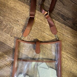 Elegant Brown Transparent Shoulder Bag